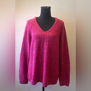 Venezia Jeans- Pink V-Neck Sweater‎ Knit Pullover Size 14/16